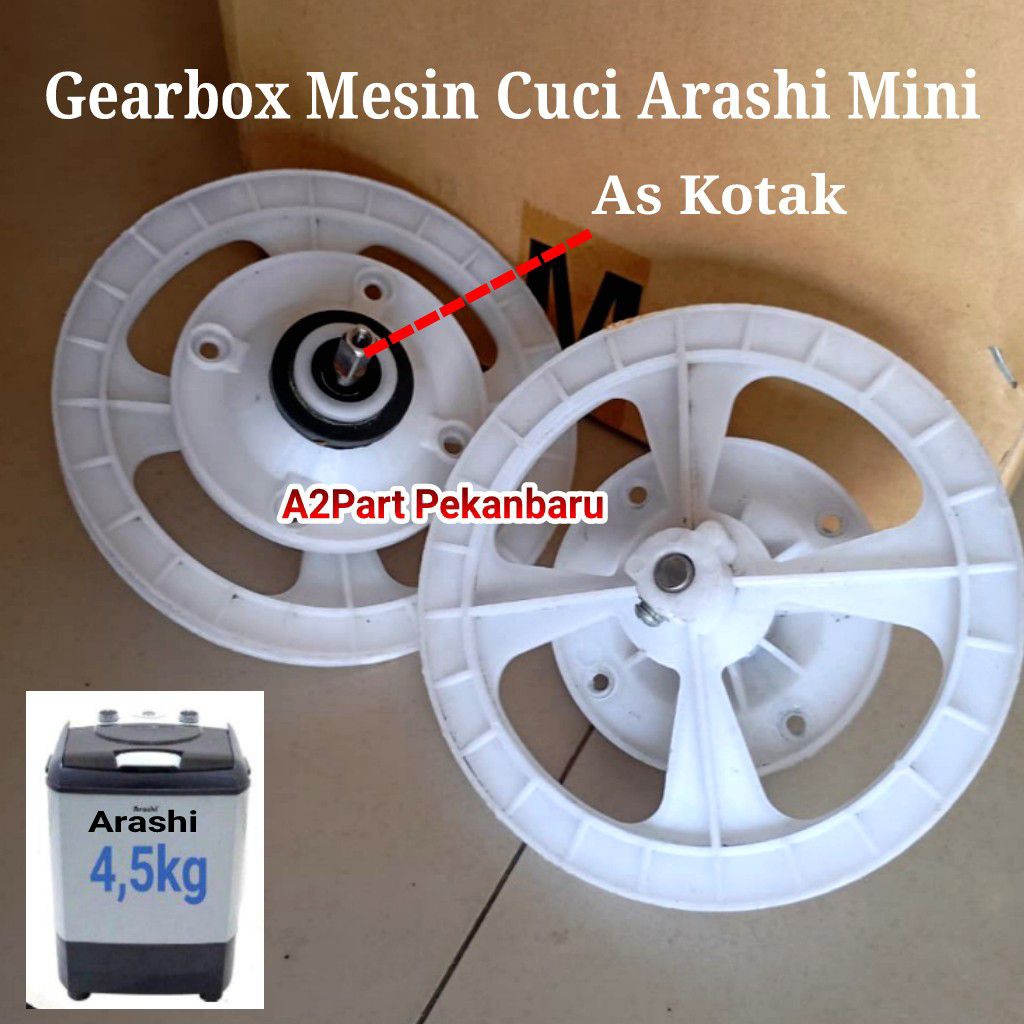Gearbox Mesin Cuci ARASHI Mini Portabel Kapasitas 4,5kg As Kotak