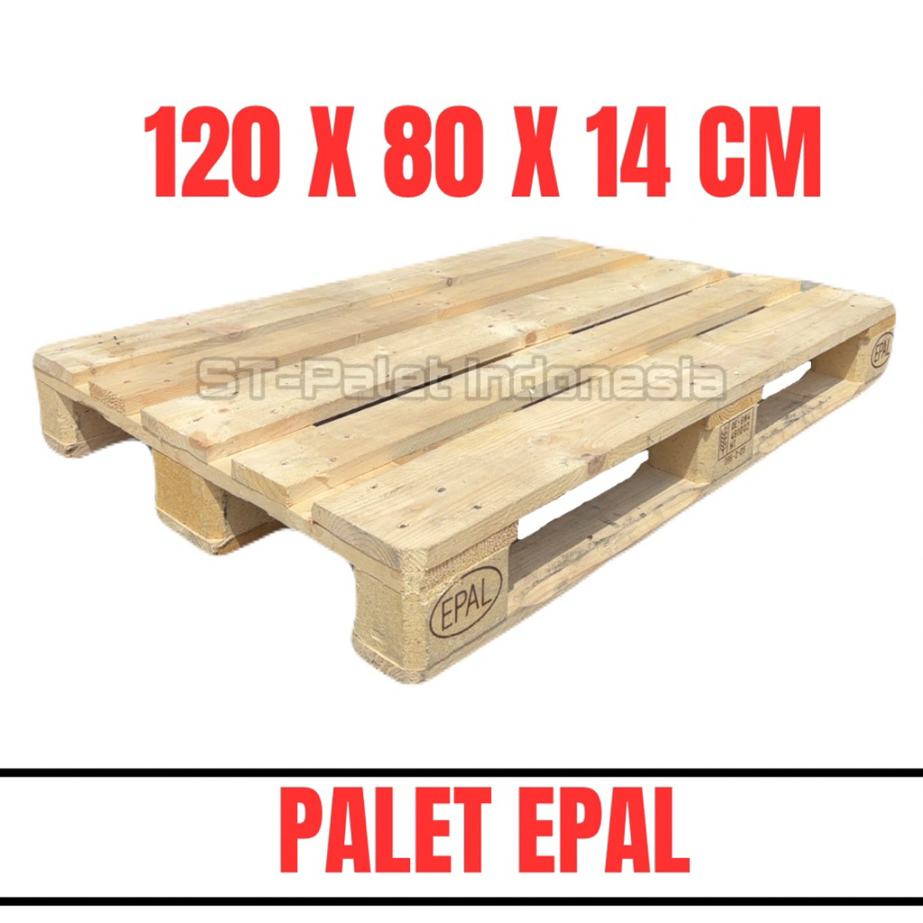 Palet Kayu EPAL 120x80x14cm | Kayu Jati Belanda | Palet Industri dan Gudang