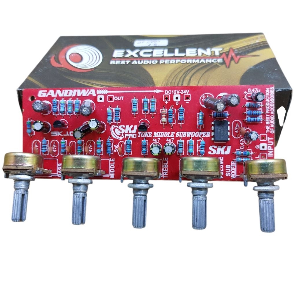 kit tone control mono plus middle dan subwoofer ic 4558  by EXCELLENT
