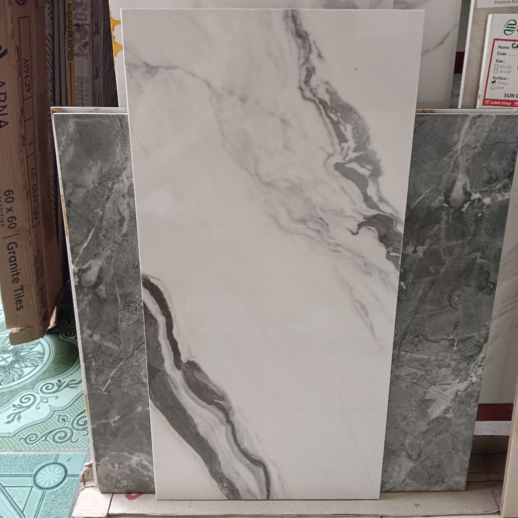 Keramik 30x60 Sun Power Palapa Bianca / Cutting / Glossy