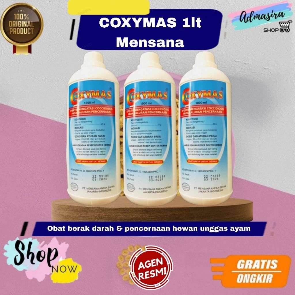 COXYMAS 1liter obat pencernaan berak darah unggas hewan ayam 1 liter