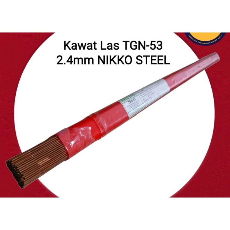 Kawat Las Tig Argon TGN-53 dia 2,4 mm x 1000 mm Nikko Steel