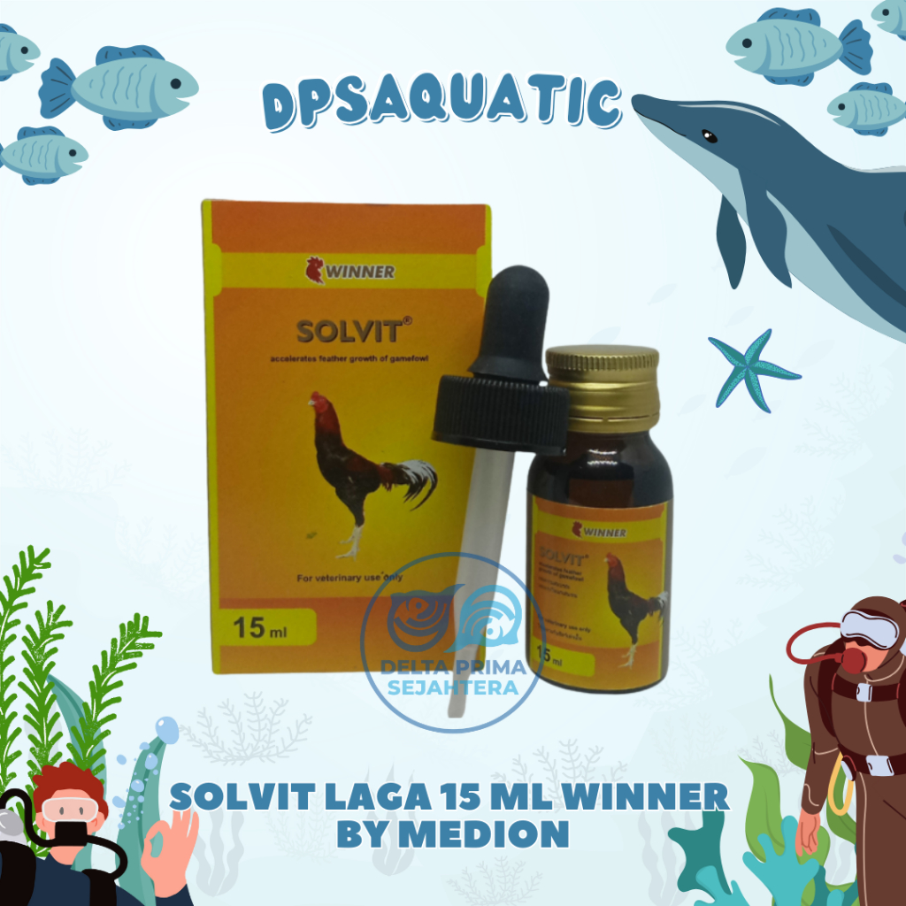 SOLVIT LAGA 15 ML WINNER BY MEDION - Vitamin Penumbuh & Meningkatkan Pertumbuhan Bulu Ayam Laga.