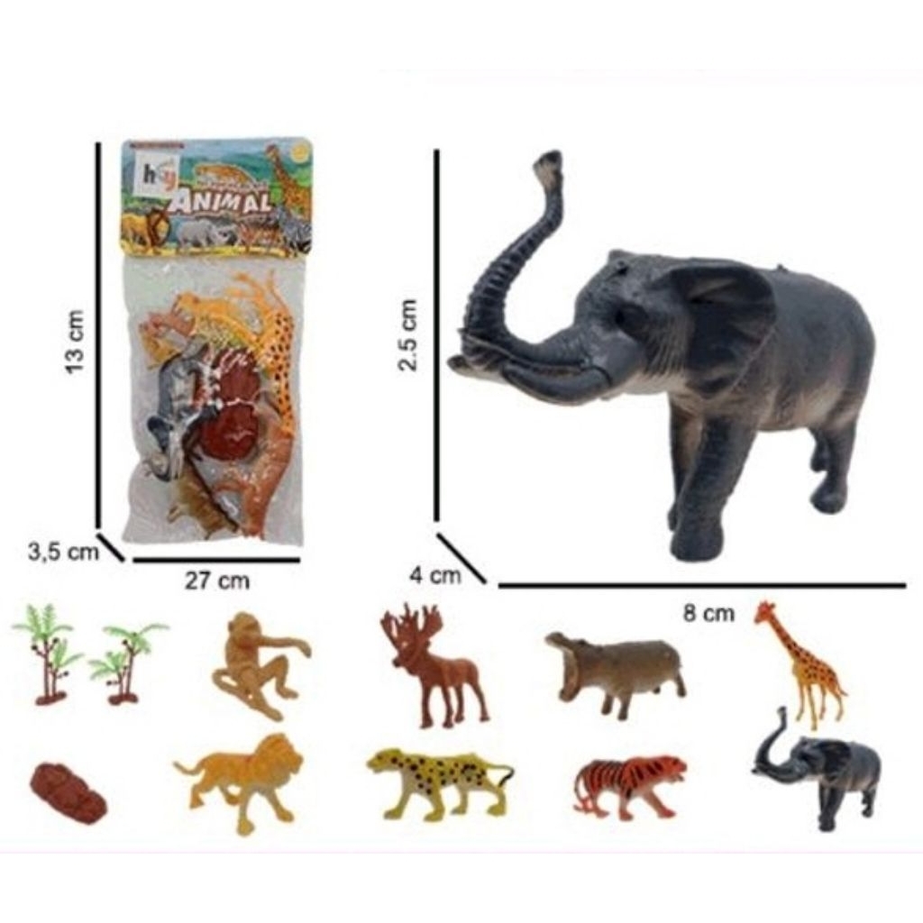 Mainan Anak Animal Set / Wild Animal Figure Set / Mainan Anak Set Hewan Buas