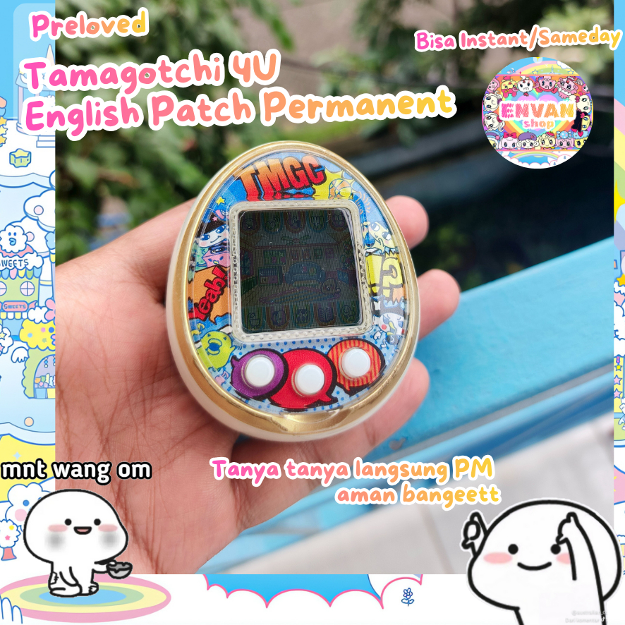 Tamagotchi 4U White Preloved Original Bandai English Patch