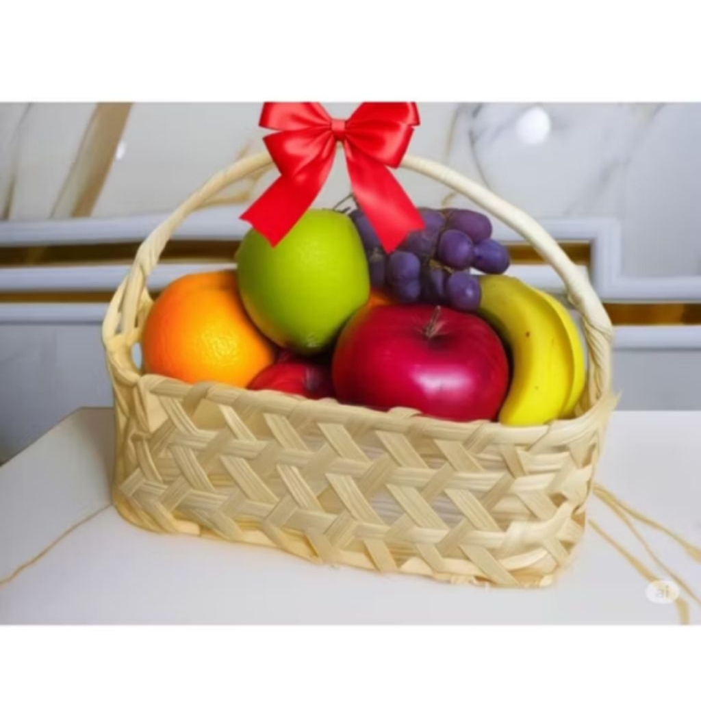 Keranjang Anyaman Bambu Keranjang Parcel Buah Hampers Ukuran Besar