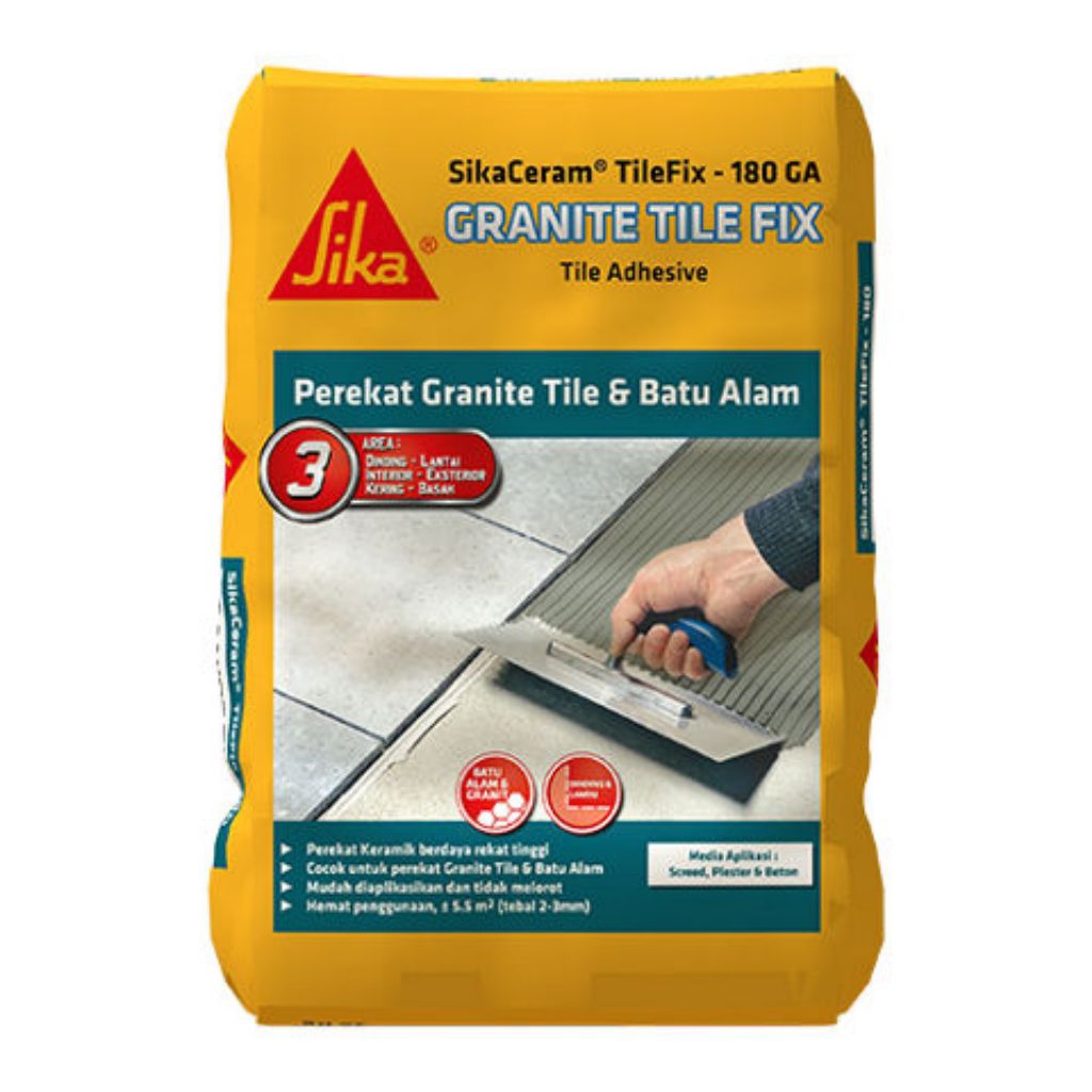 Sika SikaCeram TileFix 180 GA / Semen Instan Mortar Perekat Granit Granite & Batu Alam(25kg) KHUSUS 