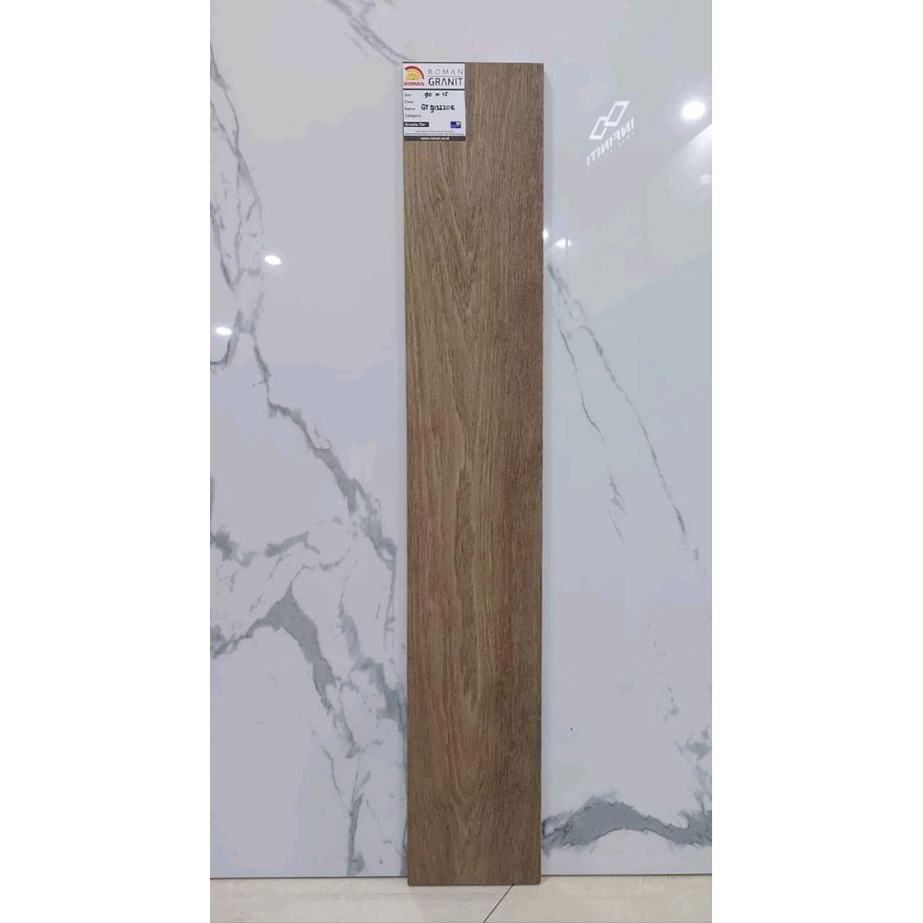 Granit lantai roman 15 x 60 motif kayu