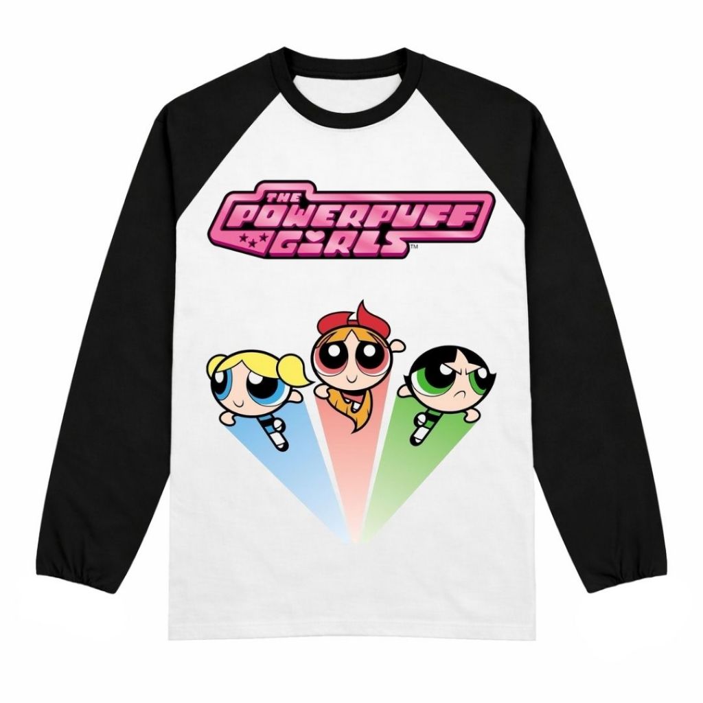 Psycho Crucify "The Powerpuff Girls" Raglan Long Sleeve | Kaos Raglan Lengan Panjang | Kaos Pria Wan