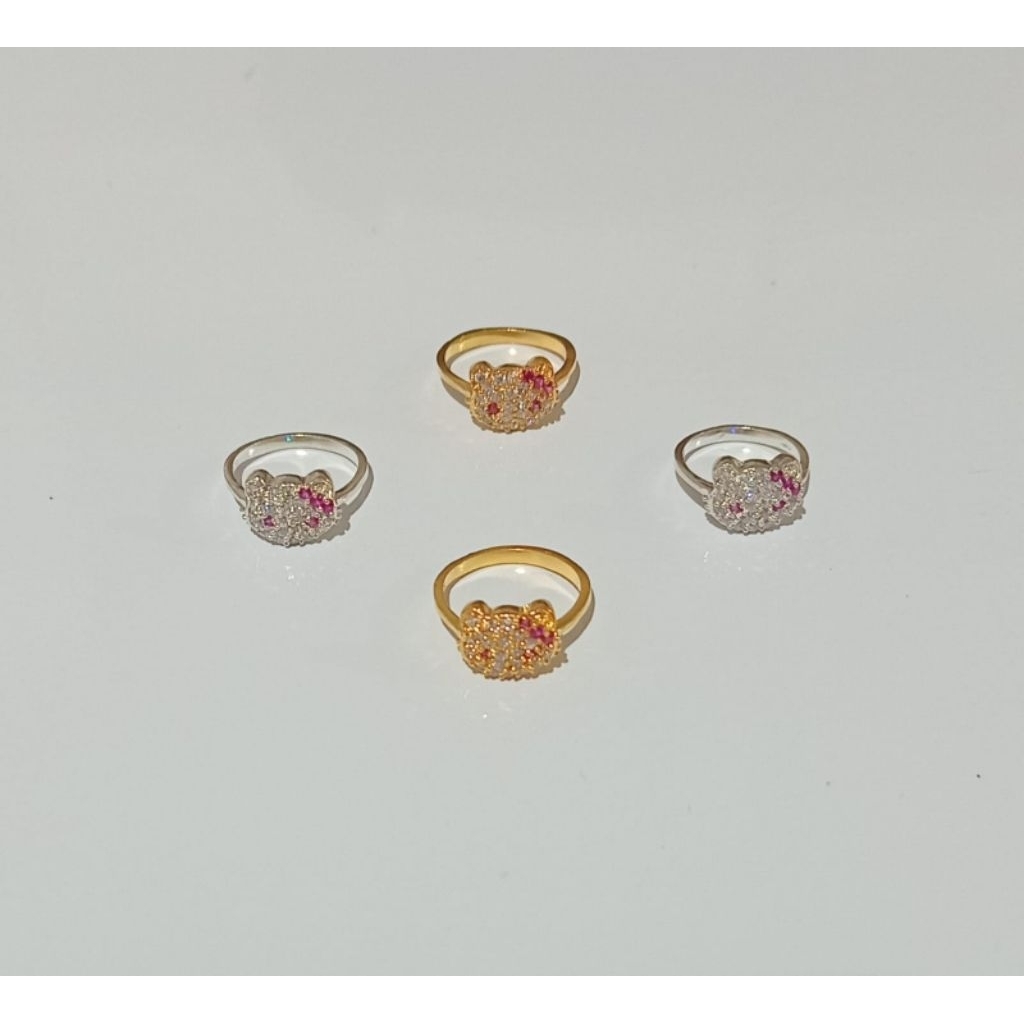 Cincin Perak Asli Silver 925 Anak Hello Kitty Mata