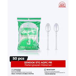 Sendok Plastik STG Bening Jelly, Es krim, Puding Ukuran Sedang 50 pcs