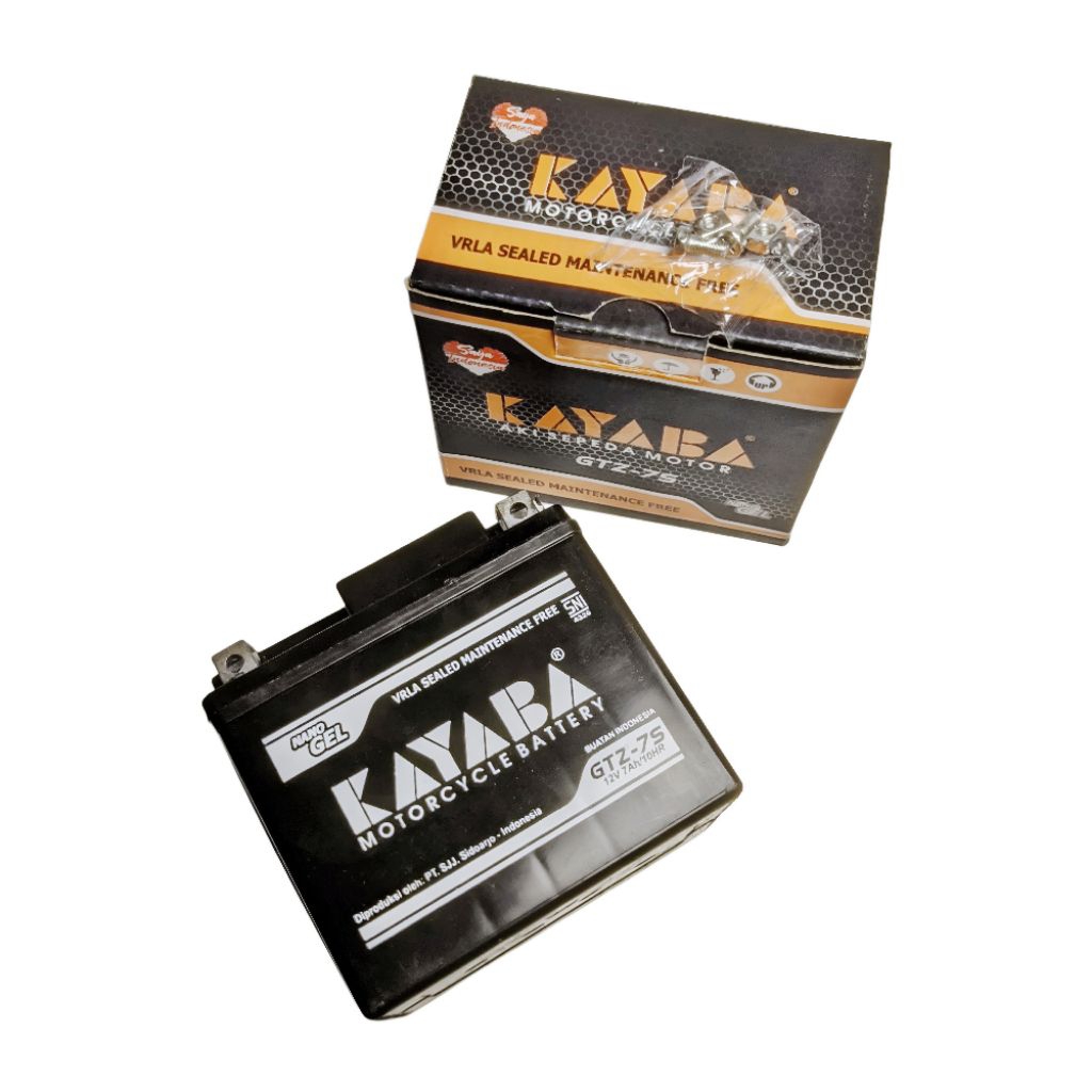Aki Kayaba GTZ7S 12V 7AH Aki Motor Kering | Cocok Beat Vario Scoopy Satria | Termasuk Baut Mur