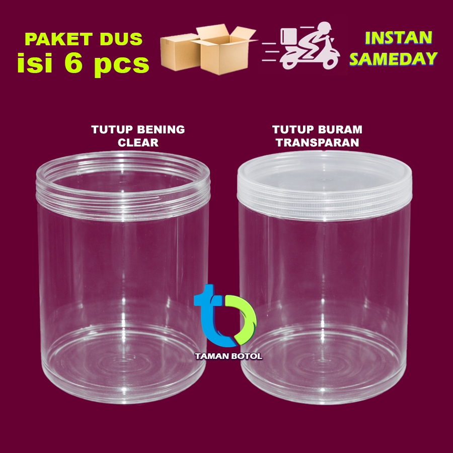 Baru Paket Kemasan Kardus Toples Kue Kering Nastar Lebaran Tabung Jar Silinder 750 / 800 ml isi