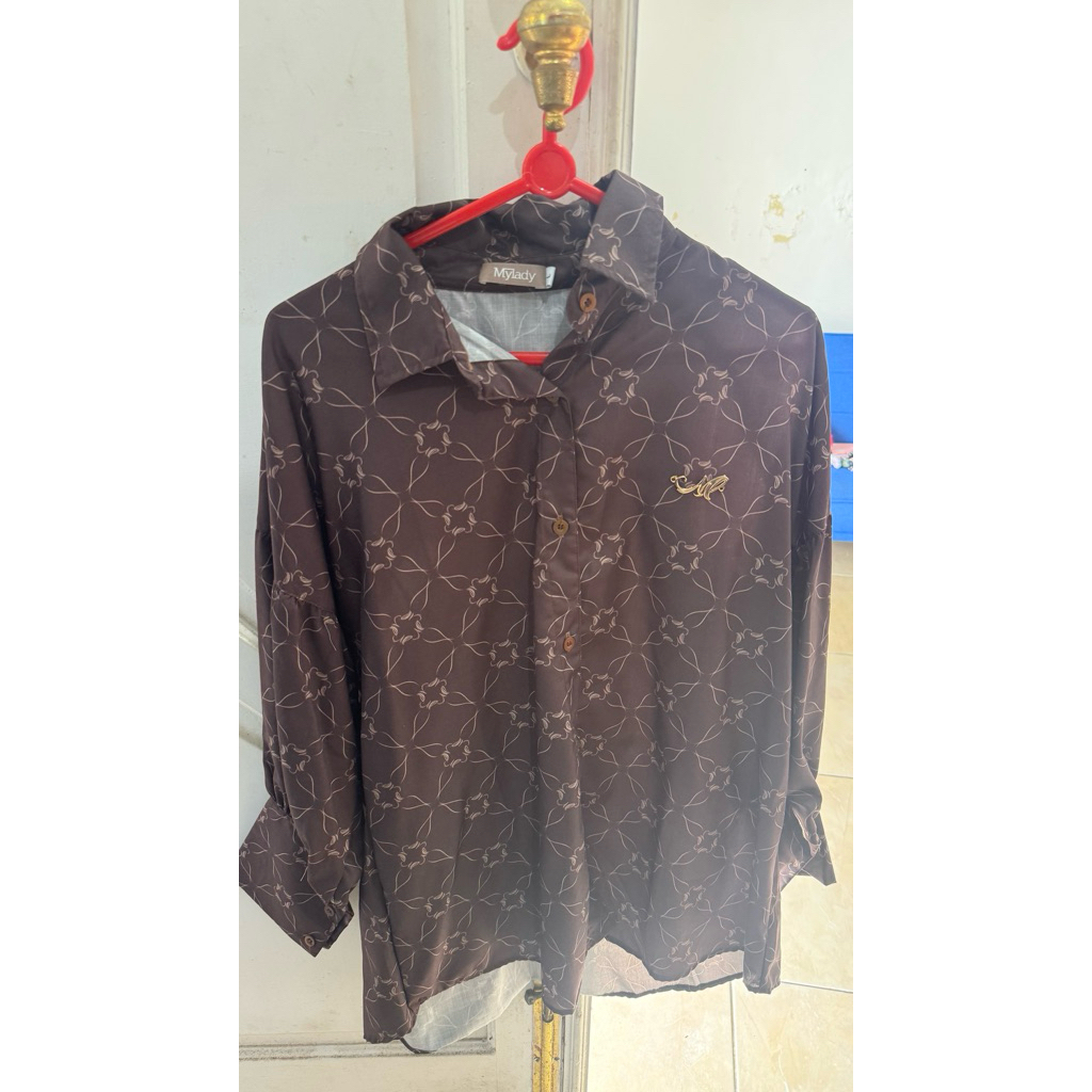 My lady kemeja blouse wanita ukuran L preloved raya collection lebaran