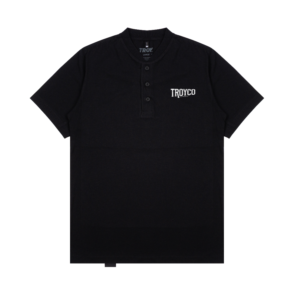 Troy Company Baju Koko Pria Hitam Lengan Pendek Kerah Shanghai Basic KKD 2566
