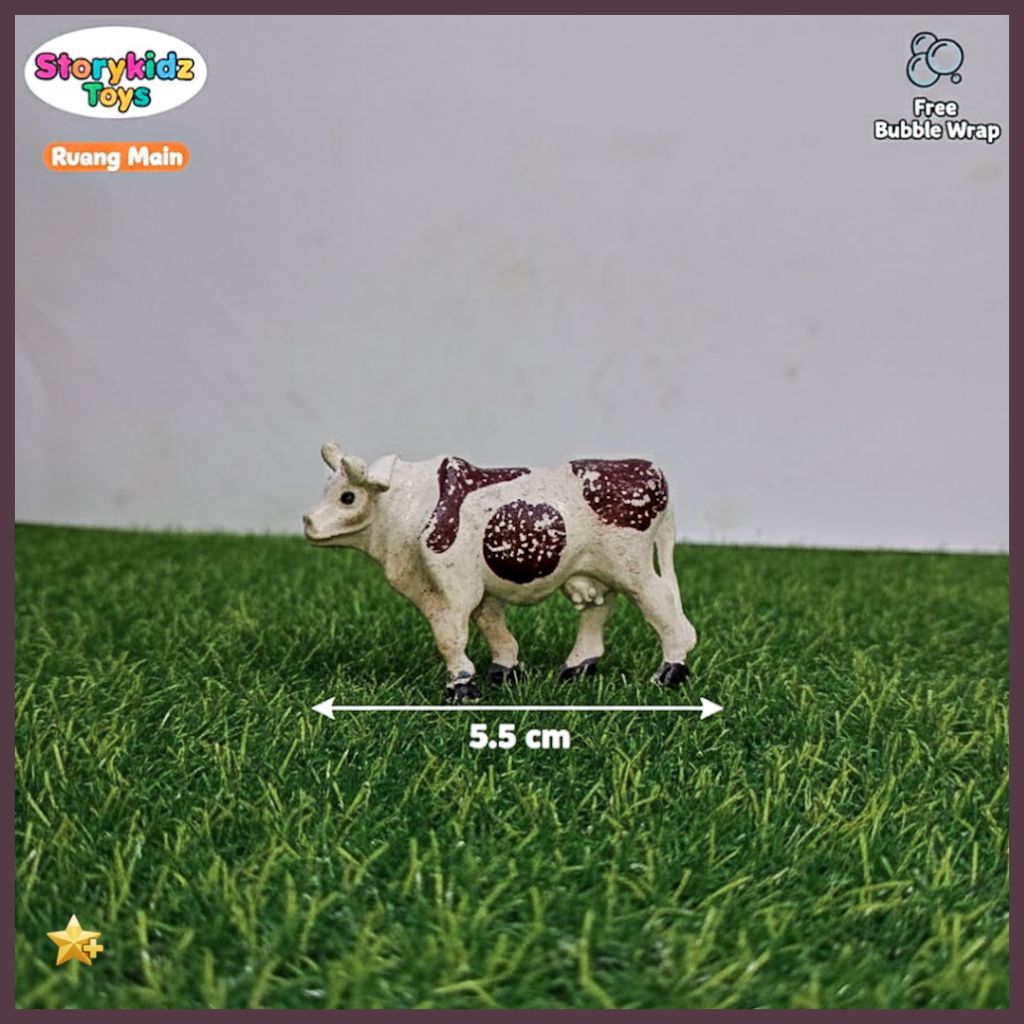 Mainan Edukasi Hewan Sapi Miniatur Farm Animal Cow Figure Pajangan Maket Diorama Kebun Binatang