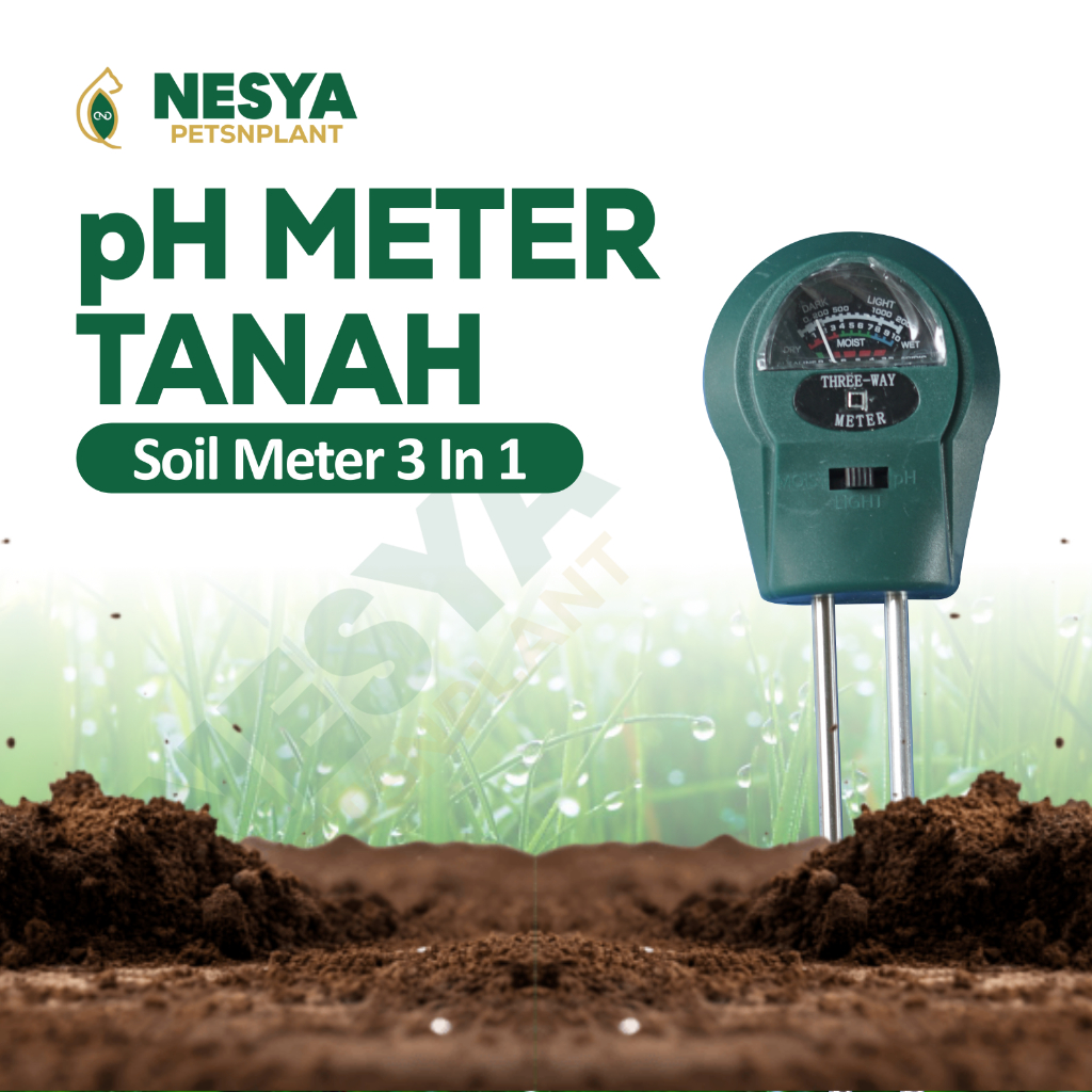 PH Meter Tanah Soil Meter 3 in 1 / Soil Moisture Tester Alat Ukur Tanah