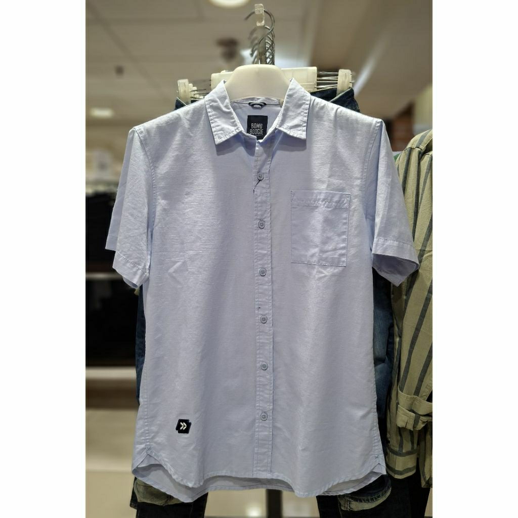 BOMBBOOGIE Kemeja Pria Lengan Pendek Bombboogie Original