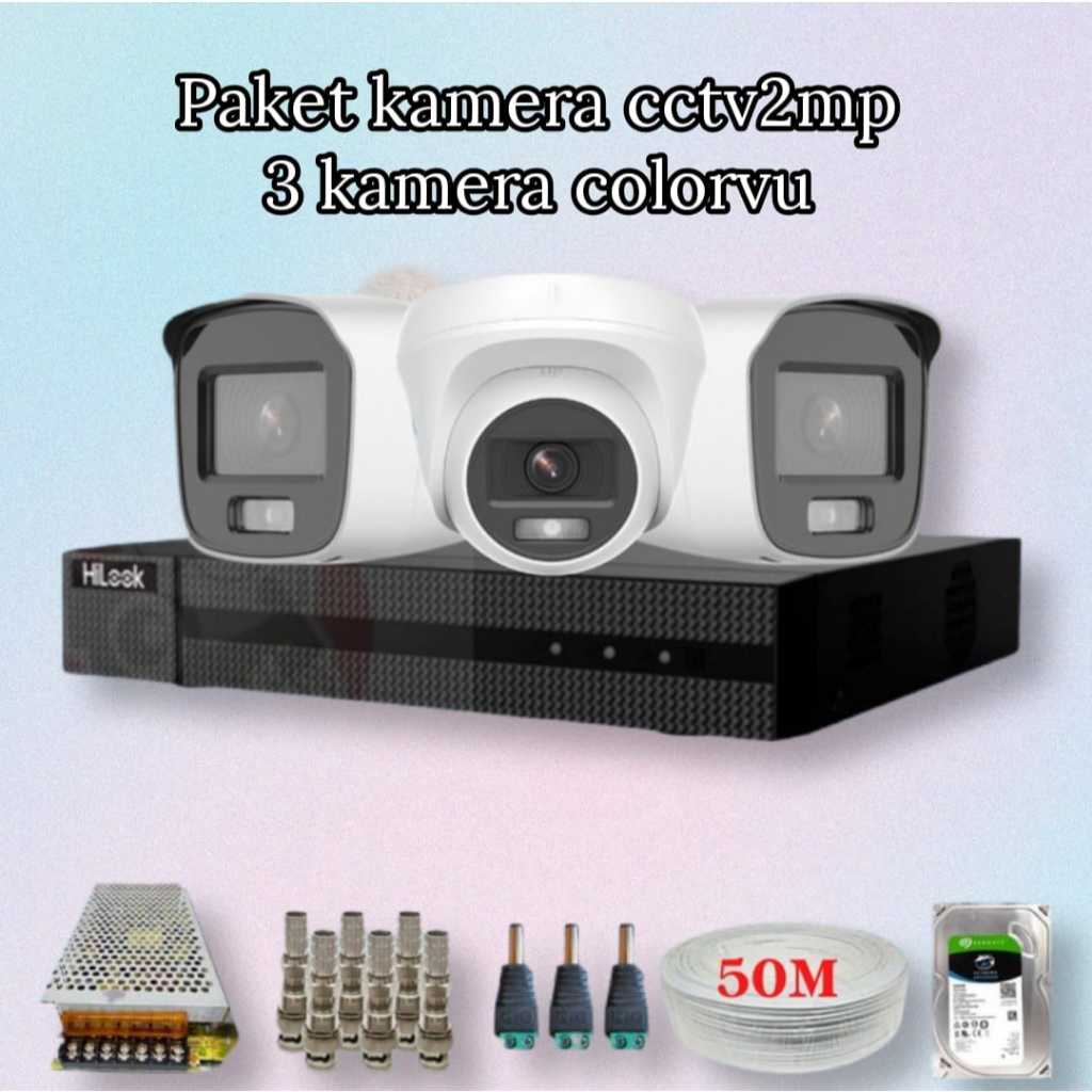 Paket Kamera cctv hilook colorvu 3 kamera