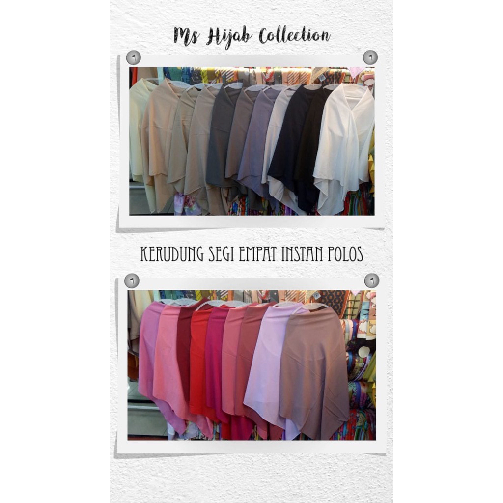 HIJAB SEGI EMPAT INSTANT POLOS