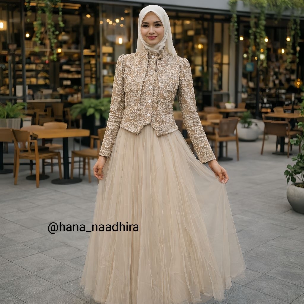 NEW ONE SET ROK TUTU PECAH 4 LAYER + BLOUSE BLAZER PREMIUM