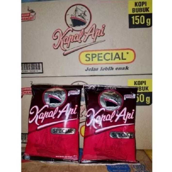 Kapal Api Special 150Gr / Kapal api bubuk Tanpa Gula (Berhadiah Gelas)
