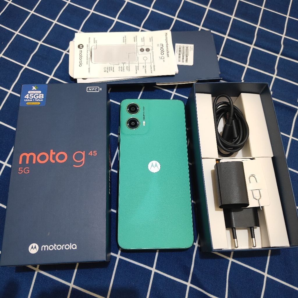 motorola g45 8/256gb 5g fullset likenew second
