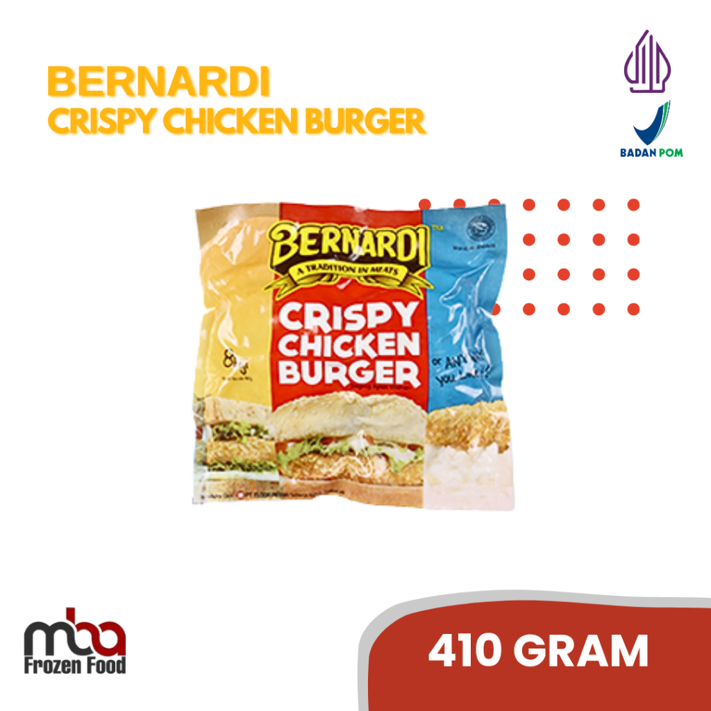 BERNARDI Crispy Chicken Burger 410 Gram /Patties /Patty /Burger /Crispychicken /Daging /Kornet /Snac