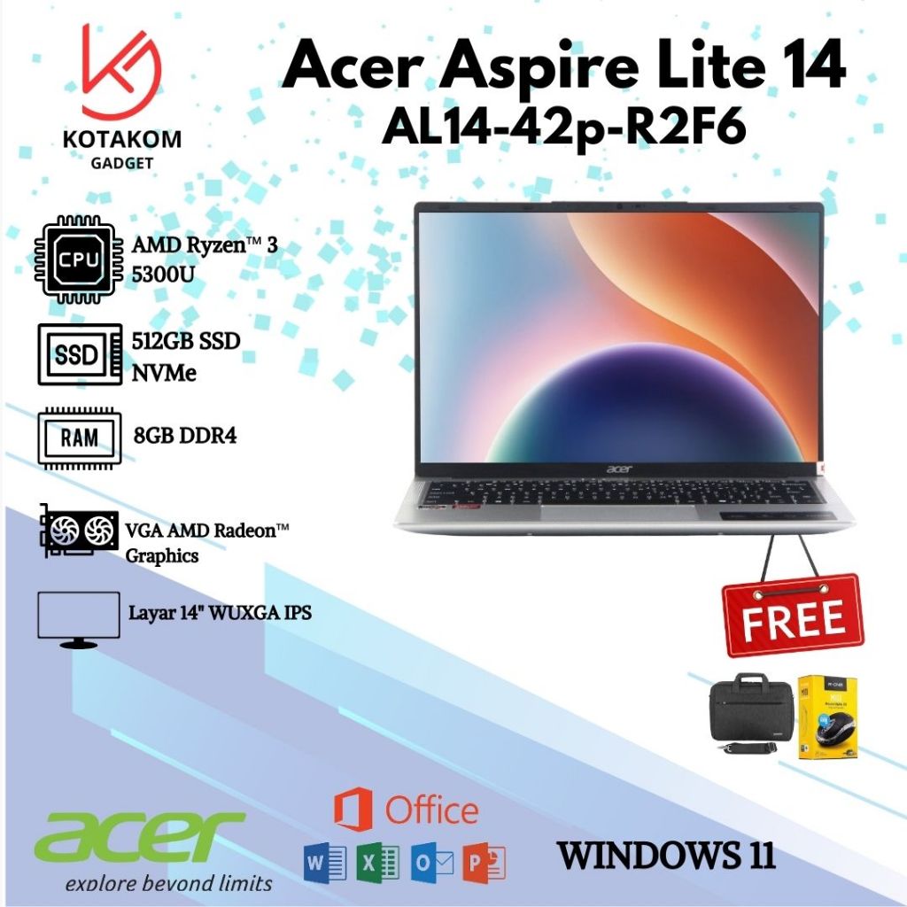 [PROMO...] Acer Aspire Lite 14 AL14-42p-R2F6 with Ryzen 3 5000 and 8GB RAM and Co Pilot Key