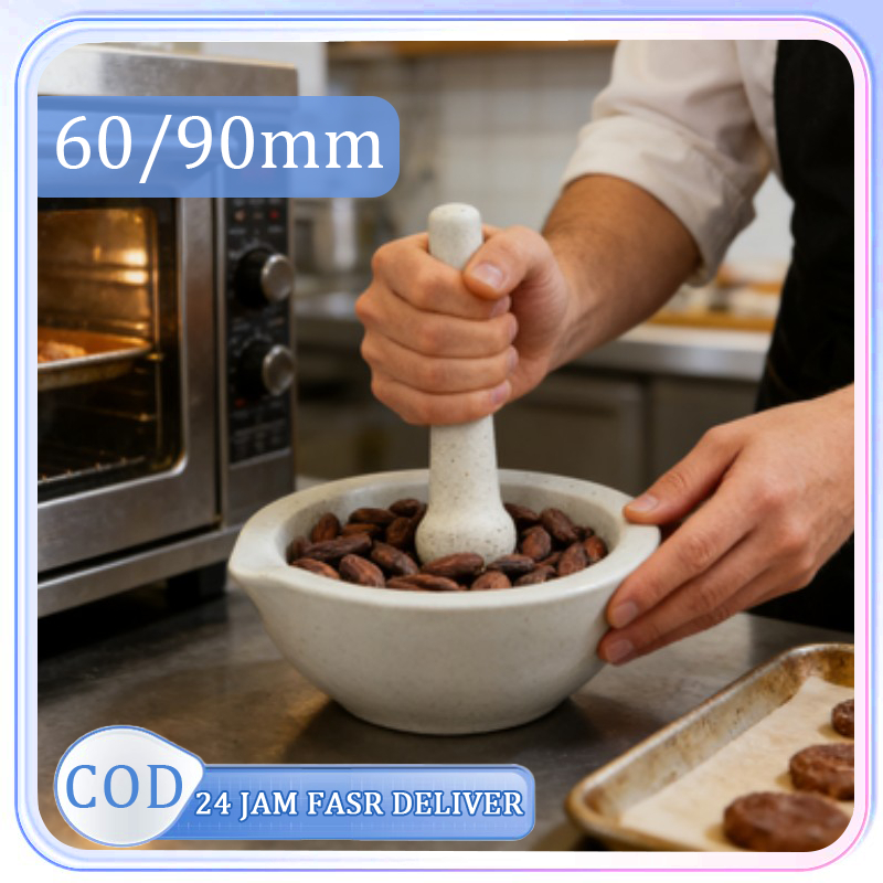 1set Alat Tumbuk Obat Lumpang Alu Farmasi Mortar Penumbuk Puyer Ulekan Obat Lesung Tumbuk