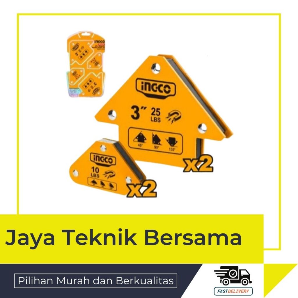 INGCO AMWH4062 SIKU MAGNET SET ISI 4 PCS/MAGNETIC WELDING HOLDER ARROW/SIKU LAS MAGNET