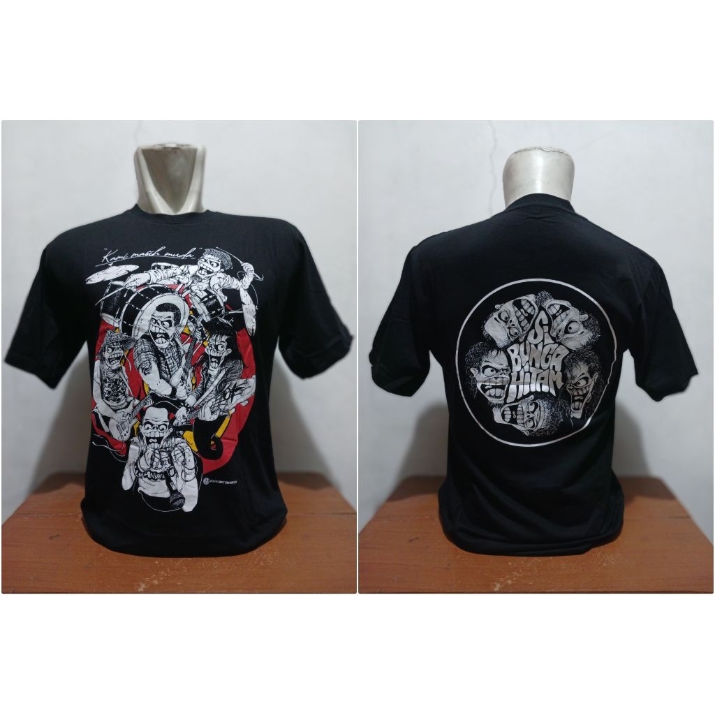 KAOS BAND PUNK ROCK SI BUNGA HITAM / KAOS MUSIK BUNGA HITAM