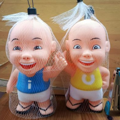 Mainan Upin Ipin Figure Upin dan Ipin Ukuran 17cm Ada Lampu