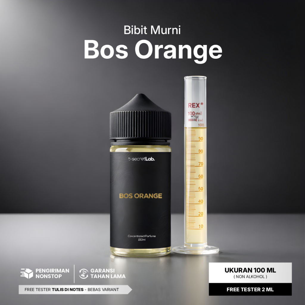 Bos Orange - Bibit Parfum Murni Non Alkohol Wangi Tahan Lama Aroma Citrus Fruity Spicy