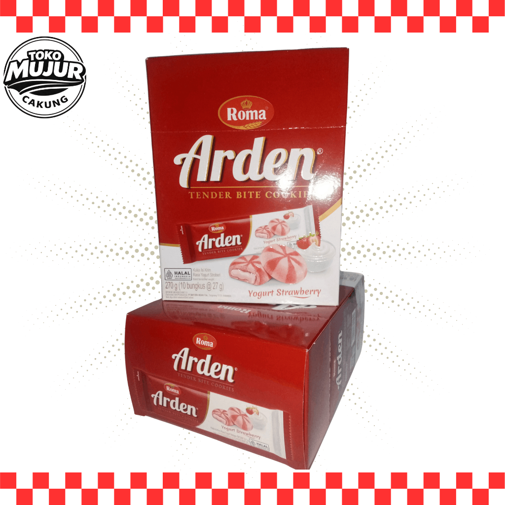 Roma Arden Tender Bite Cookies Rasa Yoghurt Strawberry/Choco Splendid 1 box isi 10 psc @27gram