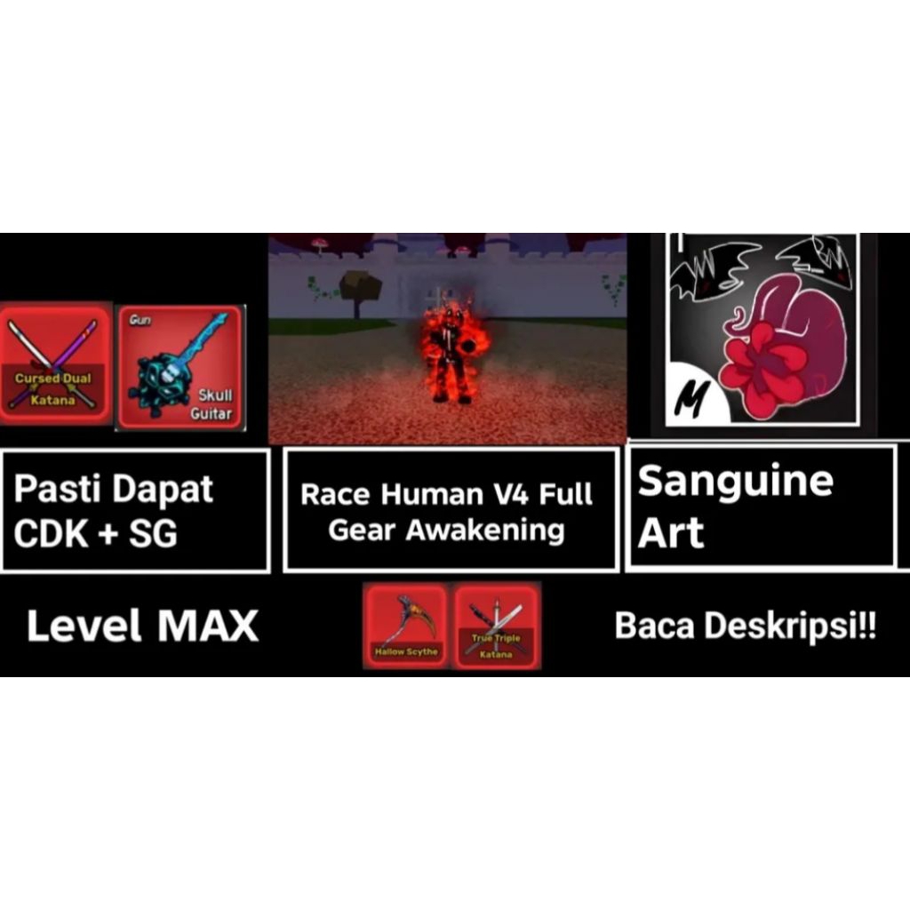 Akun Blox Fruit Sanguine Art Race Human Full Gear