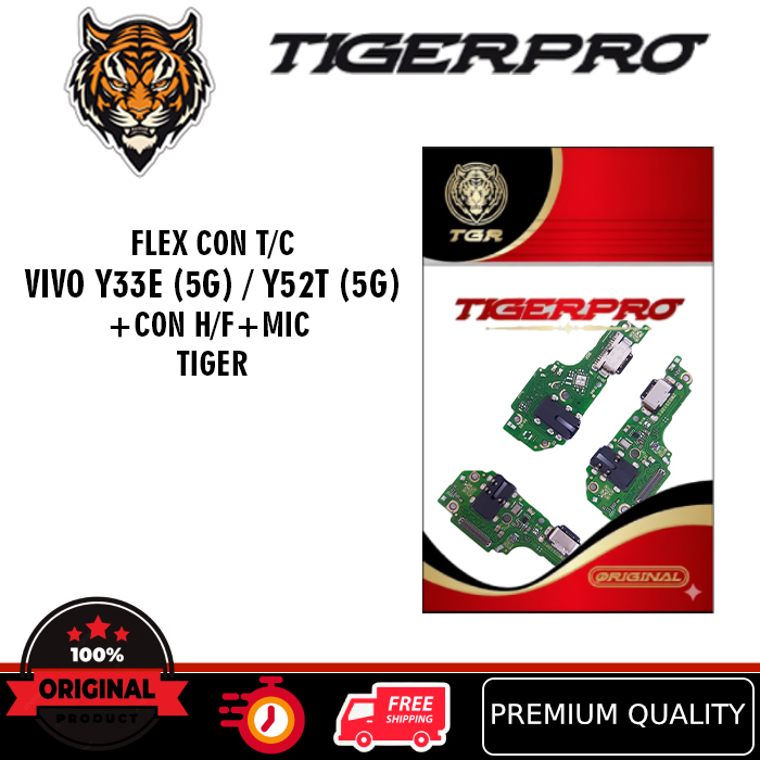 Flexible Flexibel Con T/C Vivo Y33E (5G) / Y52T (5G) +Con H/F+Mic TigerPro