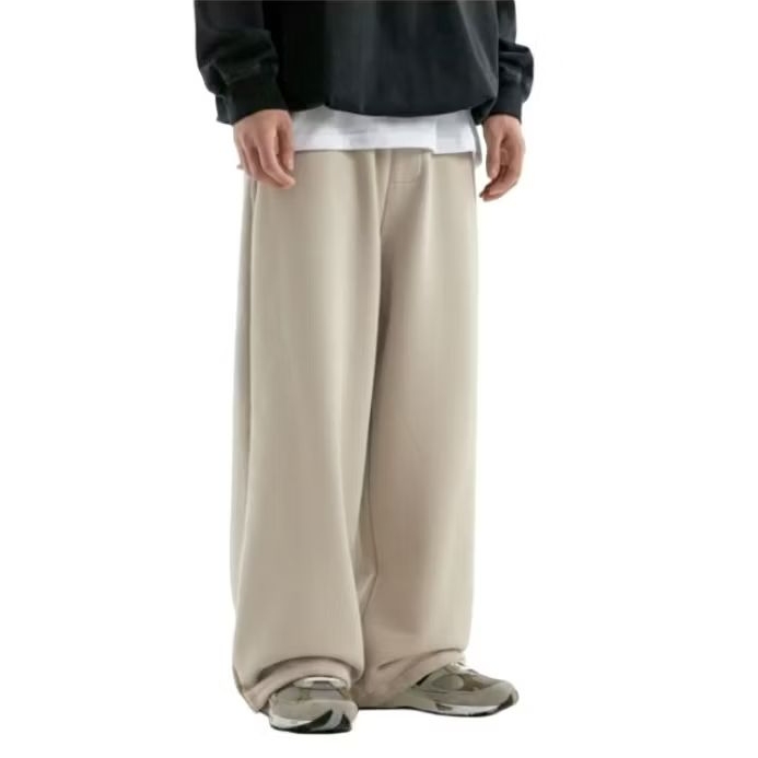 Celana Sweatpants Baggy Loose Unisex Pria Wanita Korean Style Fleece Tebal Nyaman Casual Daily - Cel
