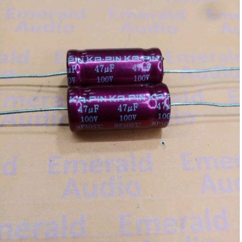 Elco Bipolar 47uf 100volt Axial Kapasitor Elco Non polar/Bipolar  47uf 100volt Axial