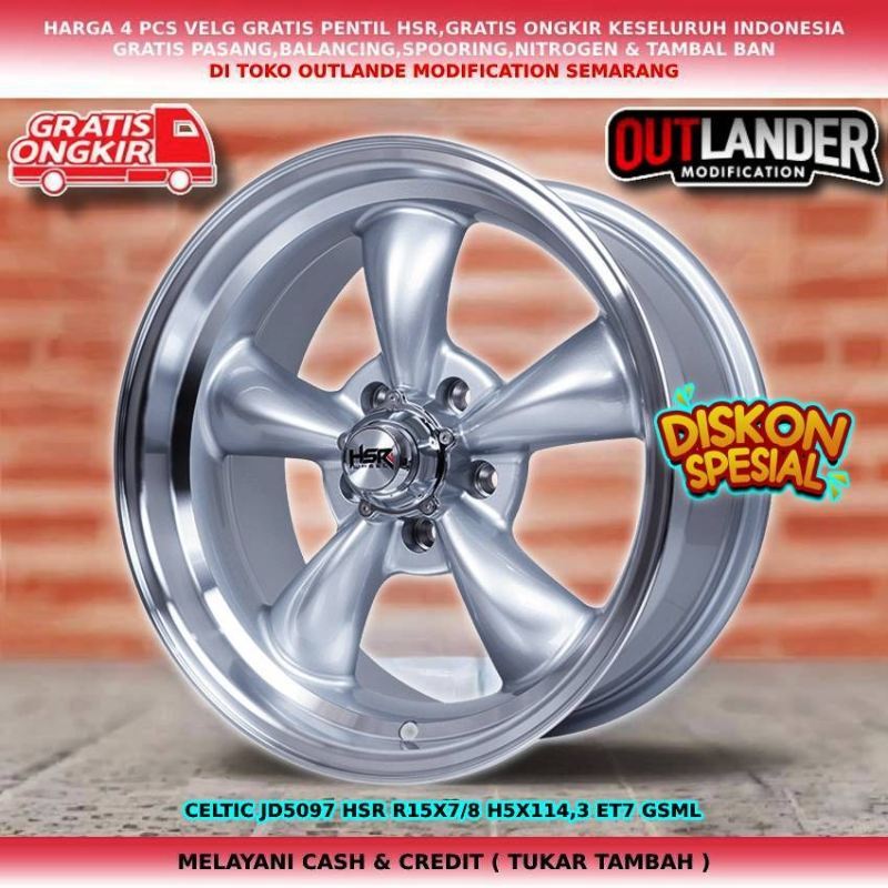 Velg Retro R15 CocokUntuk Ertiga| Rush| Terios| Innova Barong| Apv| Grand Max| Dll CELTIC R15