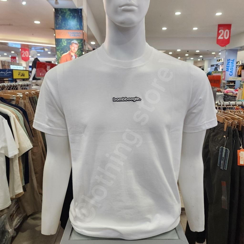 BOMBBOOGIE ORIGINAL kaos pria lengan pendek putih 12F83B4WT