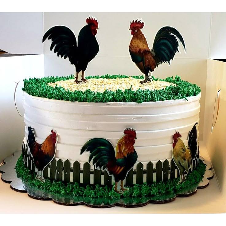 Topper Ayam Jago / Topper AYAM Bisa Custom Nama / Topper Hiasan Kue Ulang Tahun