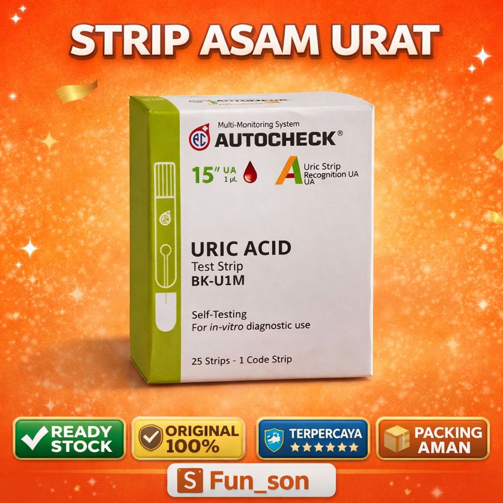 Strip Asam Urat Autocheck isi 25 Test Strip Original / Uric Acid Autocheck Test