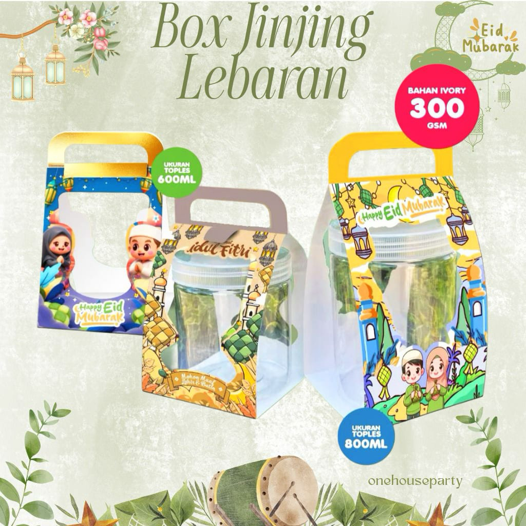 Box Jinjing Toples Tabung | Box Jinjing Toples Idul Fitri | Box Hampers Toples Lebaran 800ml & 600ml