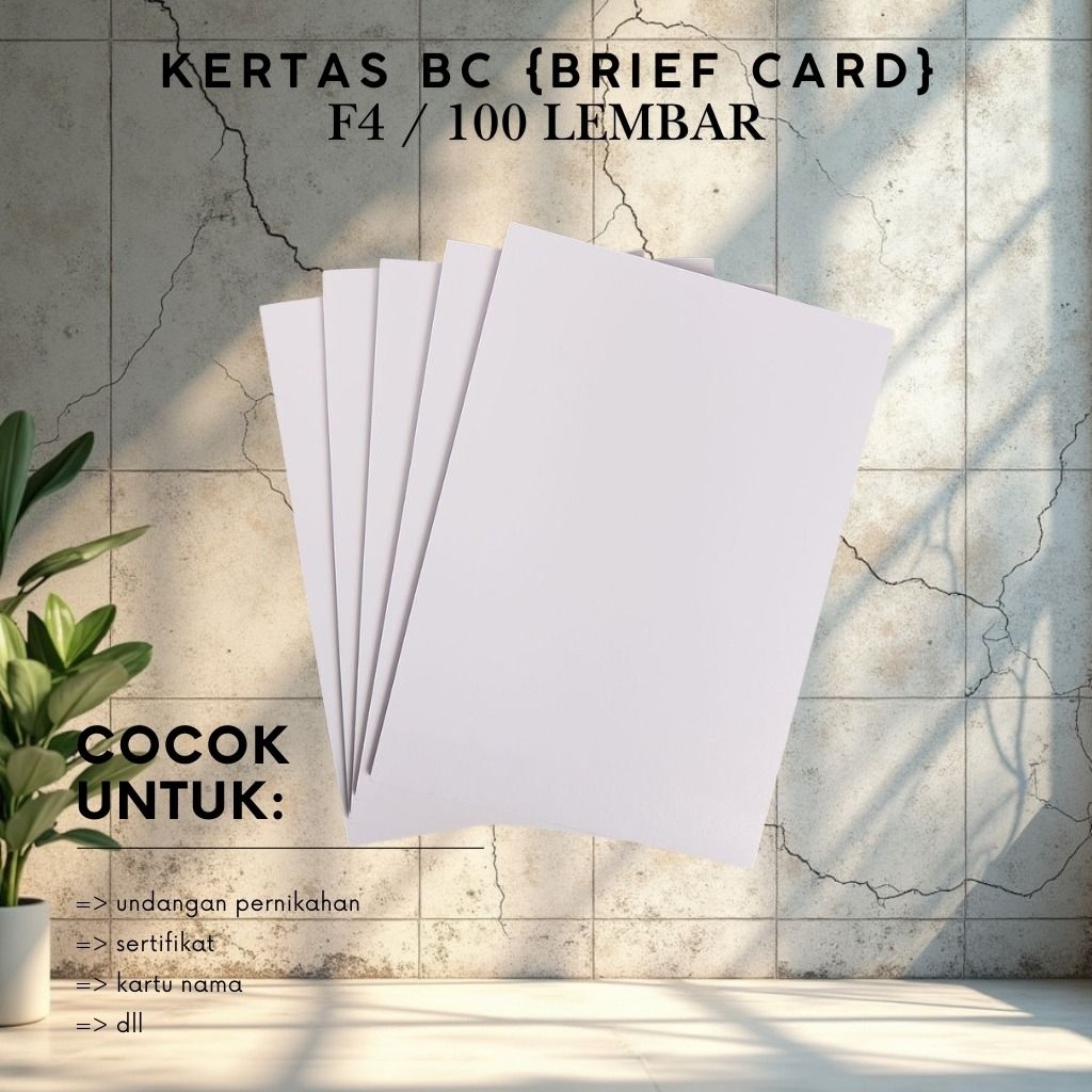 Kertas BC Cover Jilid Putih 100 Lembar F4 - 150gsm, Tahan Lama & Kuat