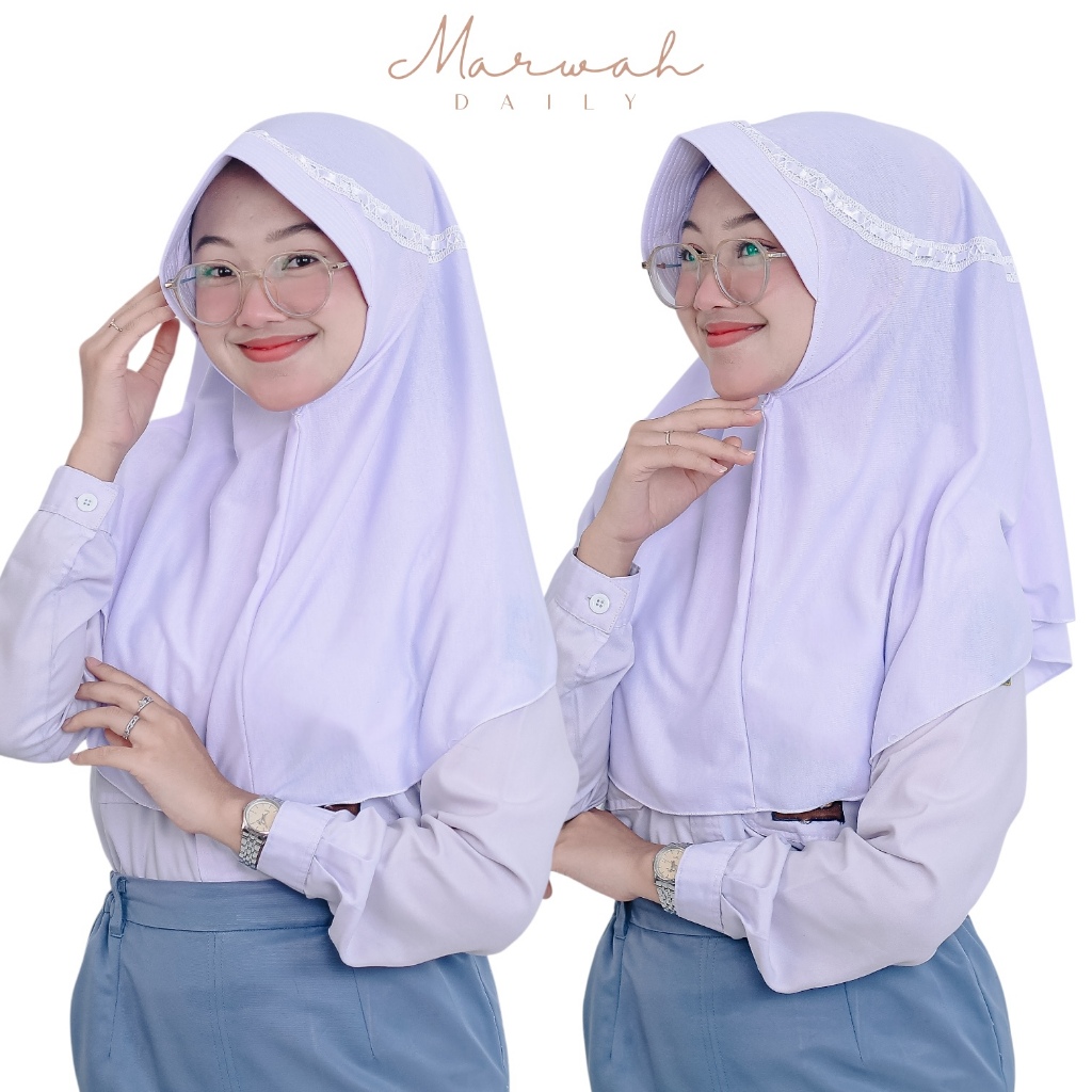 Hijab Sekolah Instan Hemy Pita Serut Atas Kepala Kerudung Hemy Serut Pita Atas Jilbab Anak Sekolah