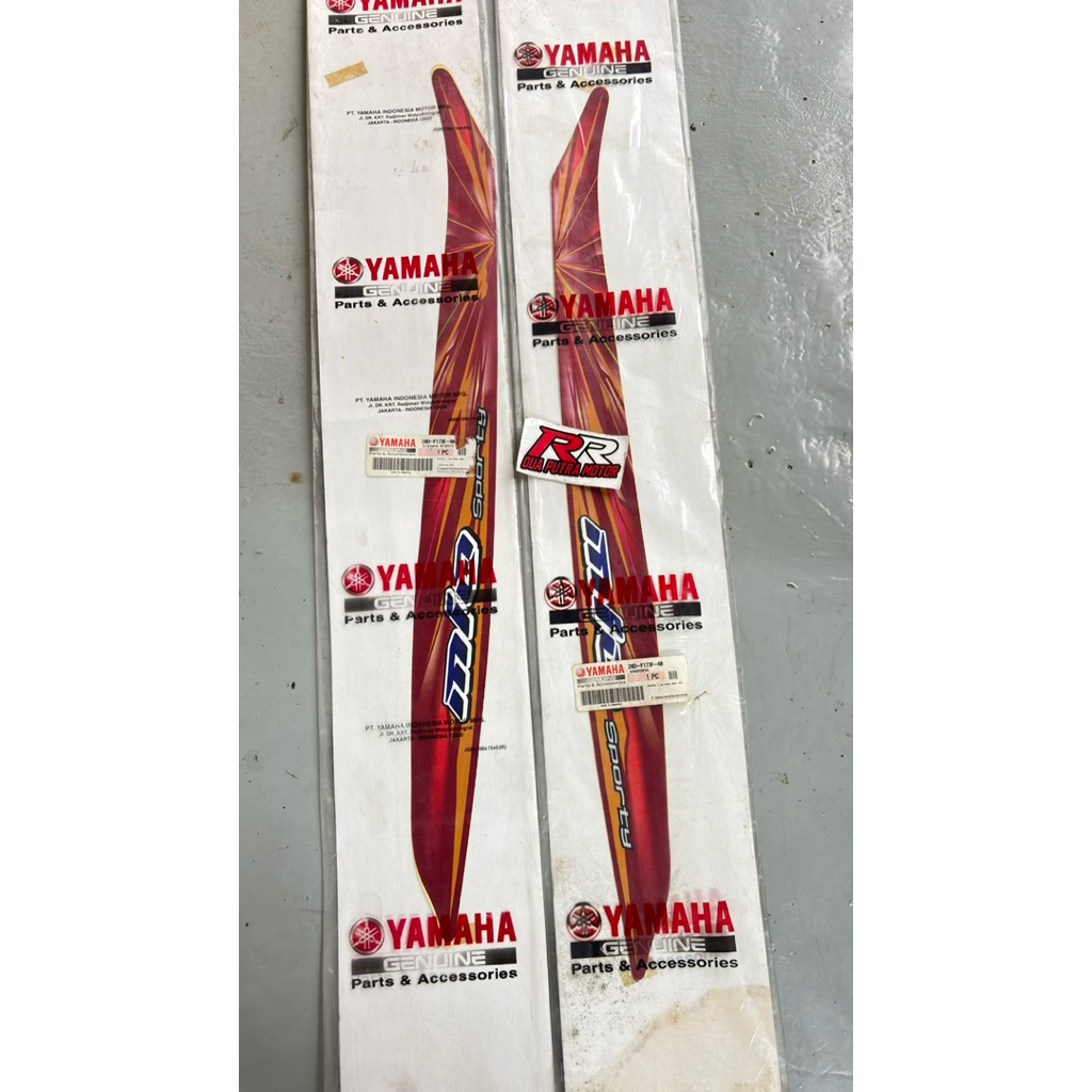 grafik graphic sticer striping body original ori yamaha mio smile smail new cw 2008 merah maron maro