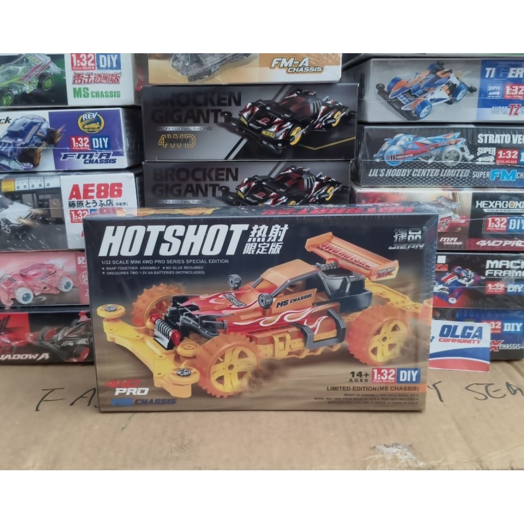 Jiepin P38 mini 4 WD HOTSHOT ORANGE sasis MS PRO Series Special Edition kwalitas yang bagus & harga 