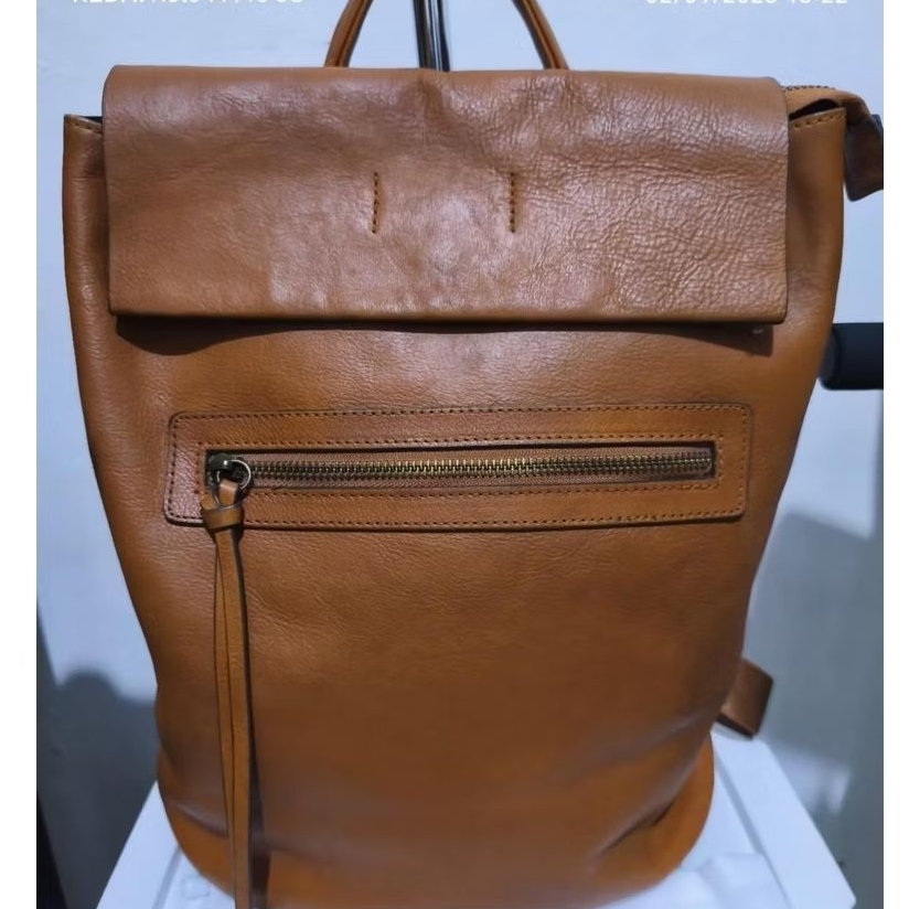 TAS RANSEL UNISEX KULIT ASLI NO BRAND MEDIUM SECOND
