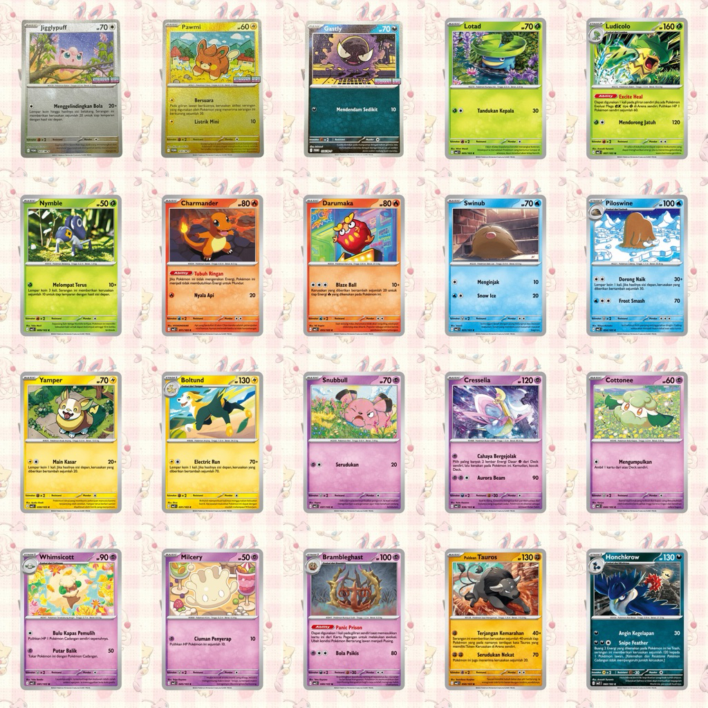 [PART 1] Kartu Pokemon Kobaran Biru: Promo Indomaret Jigglypuff, Pawmi, Gastly — Lotad, Ludicolo, Ny